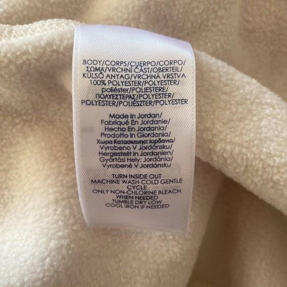 Chaps women's large cream sleeveless collared zip up stretchy soft fleece vest - Picture 10 of 10